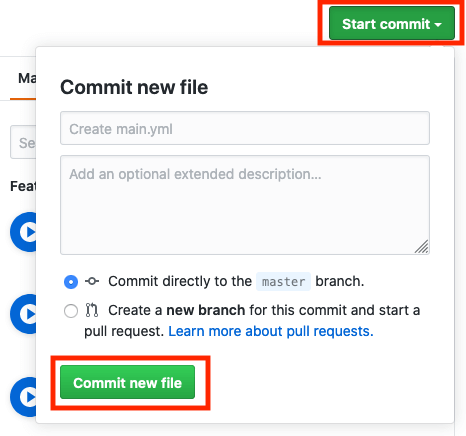 start commit