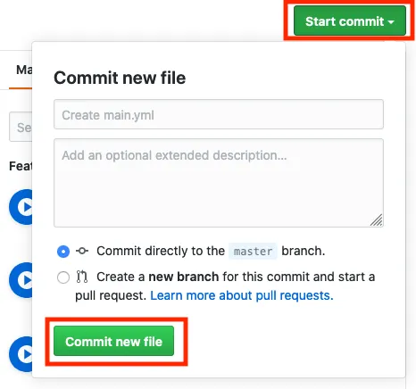 start commit