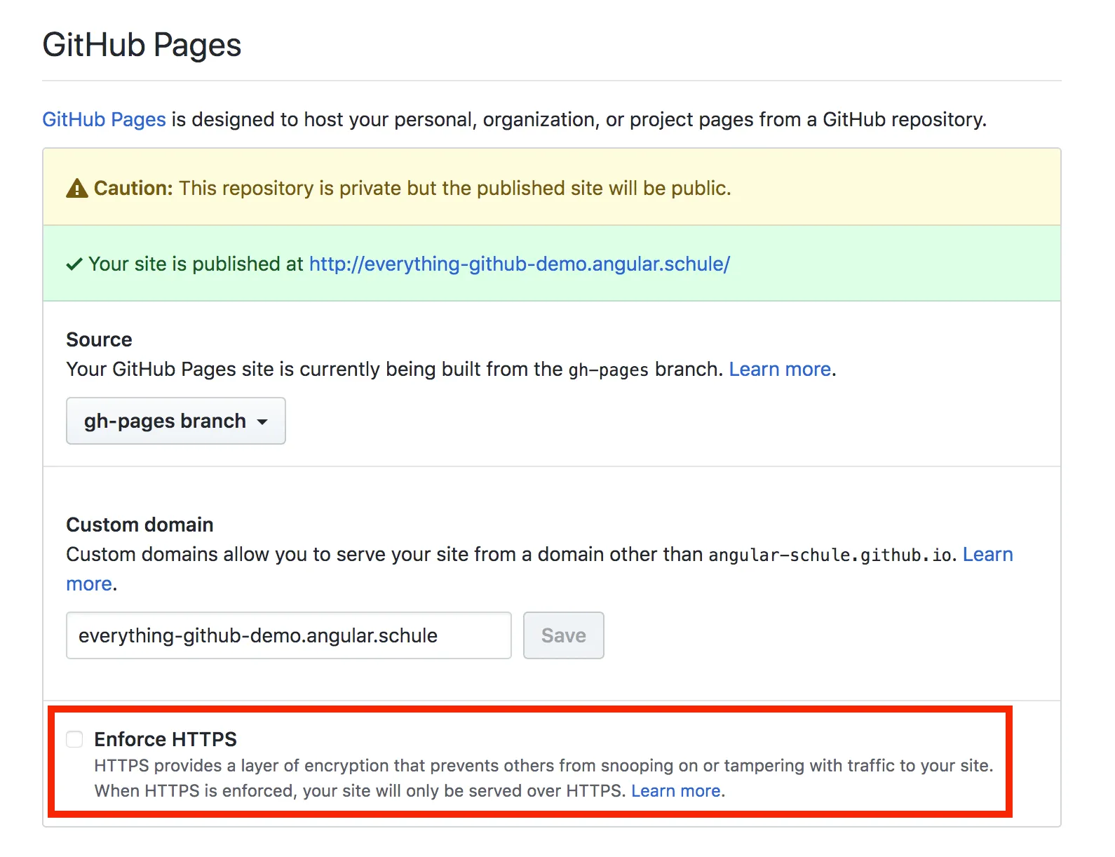 Screenshot HTTPS GitHub
