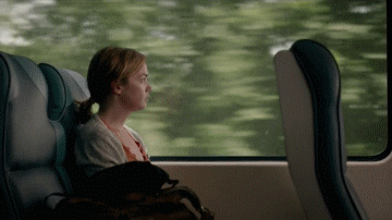 GIF of someone sitting in a train