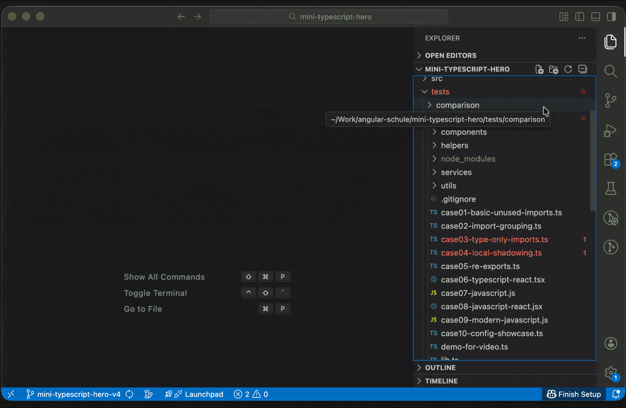 Folder organization demo